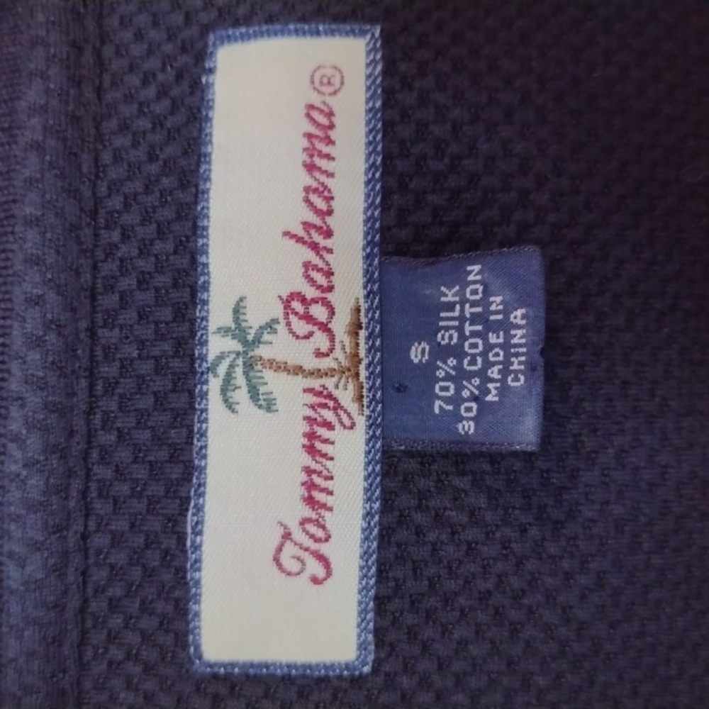 Tommy Bahama Black Silk-cotton Short Sleeve Polo Shirt Men's Small - Picture 6 of 9